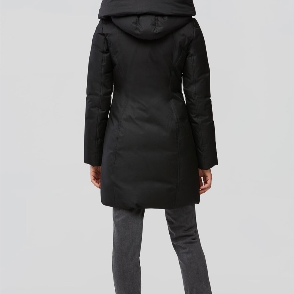 Soia & KYO CAMIELA Slim Fit Brushed Down Coat With Leather Trim - Picture 5 of 16